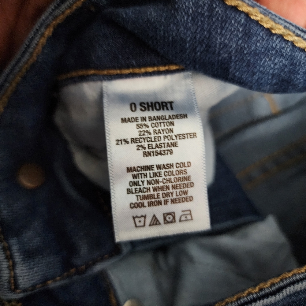 Aeropostale Jeans Women Sz 0 Short High Rise Jegging Distressed Denim Blue - Picture 7 of 7